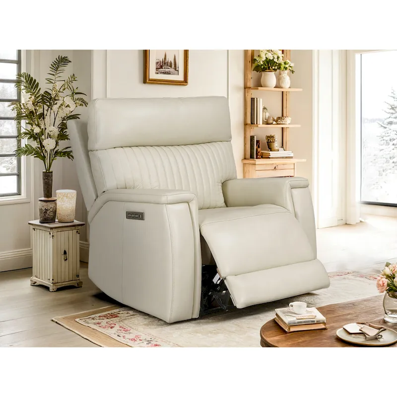 Leather Zero Gravity Power Recliner with Power Headrest and Power Lumbar,USB&USB-C Port