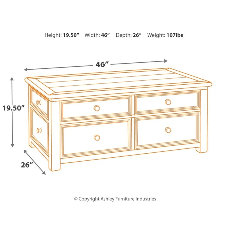 Bolanburg Two-Tone Coffee Table with Lift Top