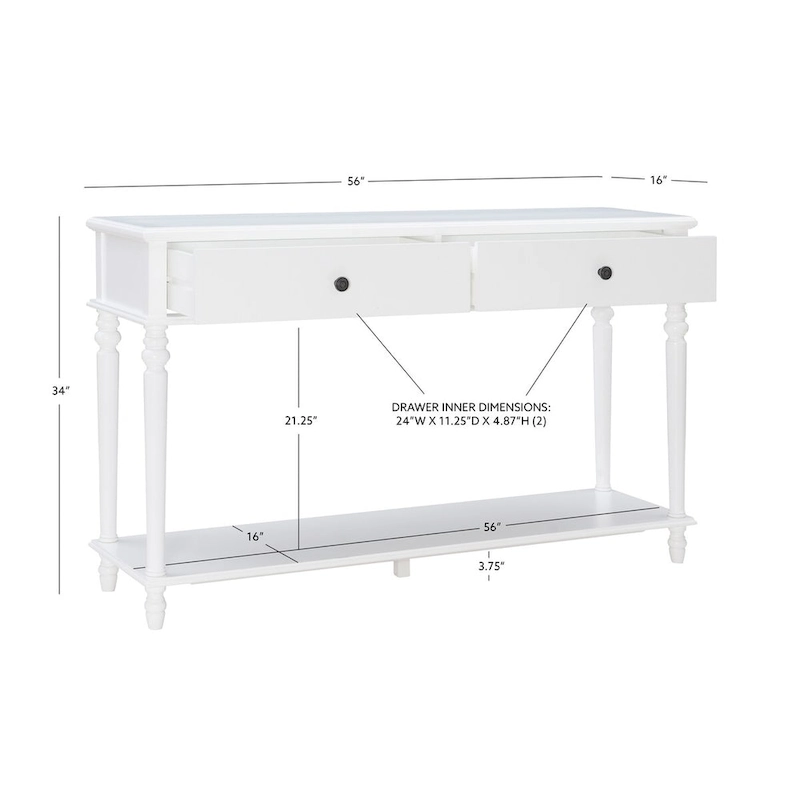 Jowin White Wood Console Table