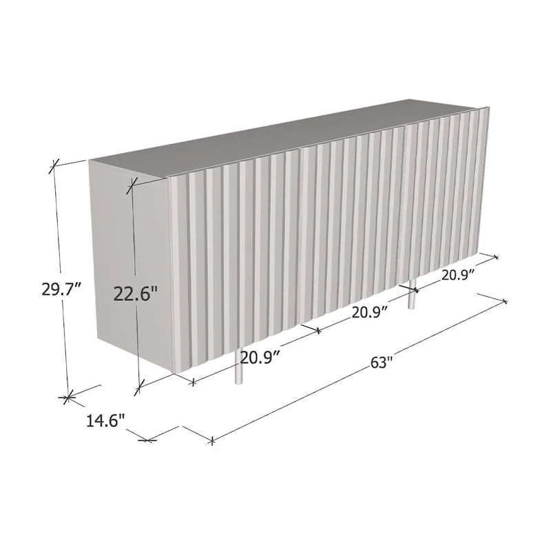 White / Black Modern High Gloss Sideboard Buffet Cabinet – Single Unit