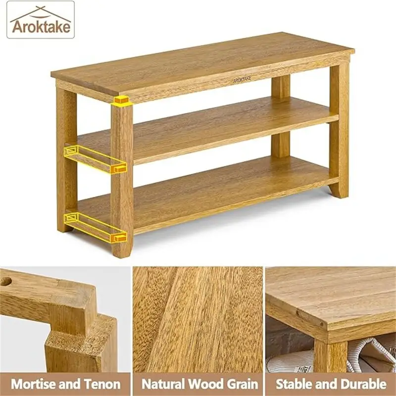 Bench 2-Tier Wood Heavy Duty - 11.81 D x 31.5 W x 16.54 H