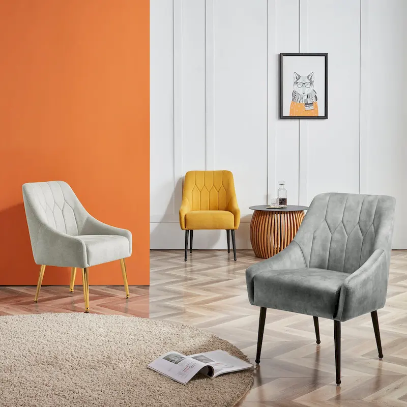 Corvus Abigail Upholstered Accent Chair with Metal Legs