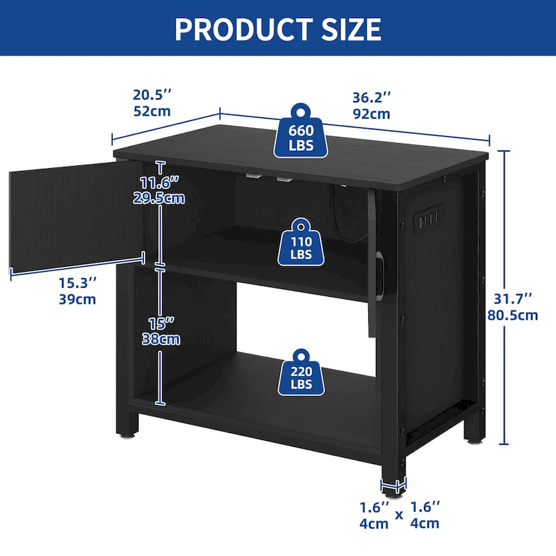 Moasis 40-50 Gallon Aquarium Stand Cabinet Fish Tank Stand with Power Outlets