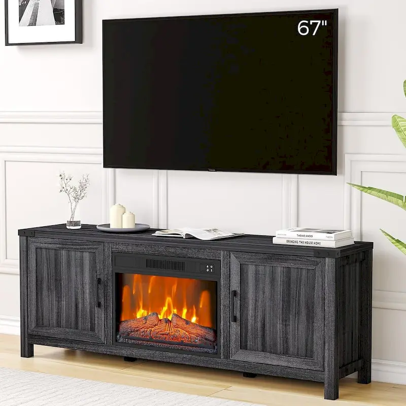 Electric Fireplace TV Stand with TVs up to 65 Inch - 65 inches