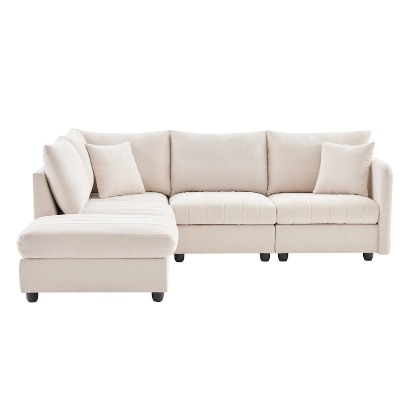 89 Polyester Modular Sectional Sofa with Deep Seat & Ottoman