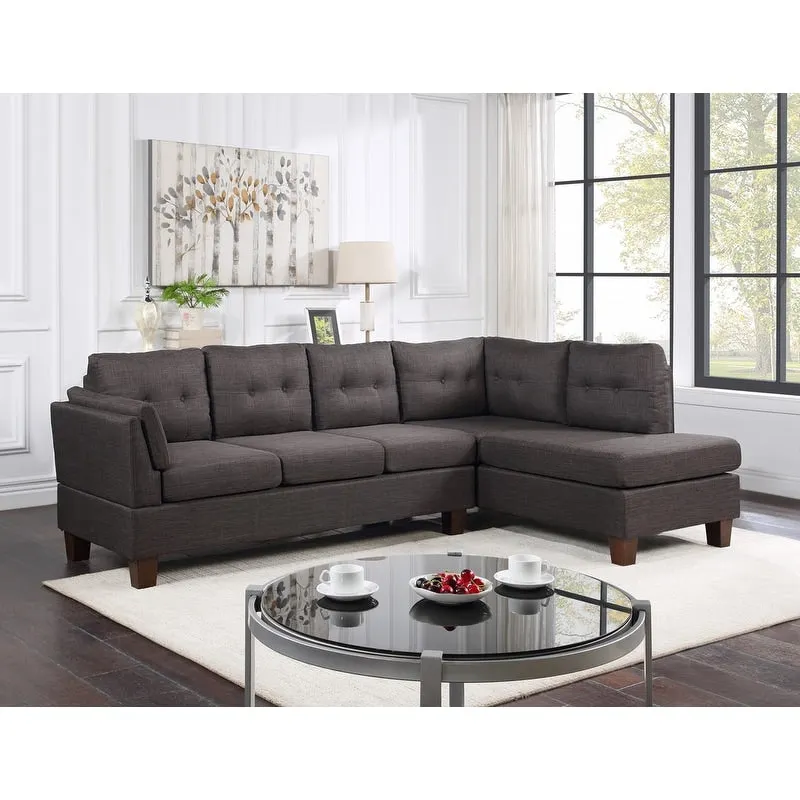 Dalia Linen Modern Sectional Sofa with Right Facing Chaise