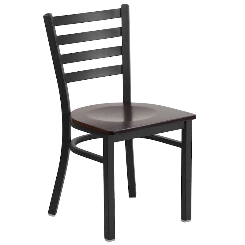 2 Pack Ladder Back Metal Restaurant Chair - 16.5W x 17D x 32.25H - 16.5W x 17D x 32.25H