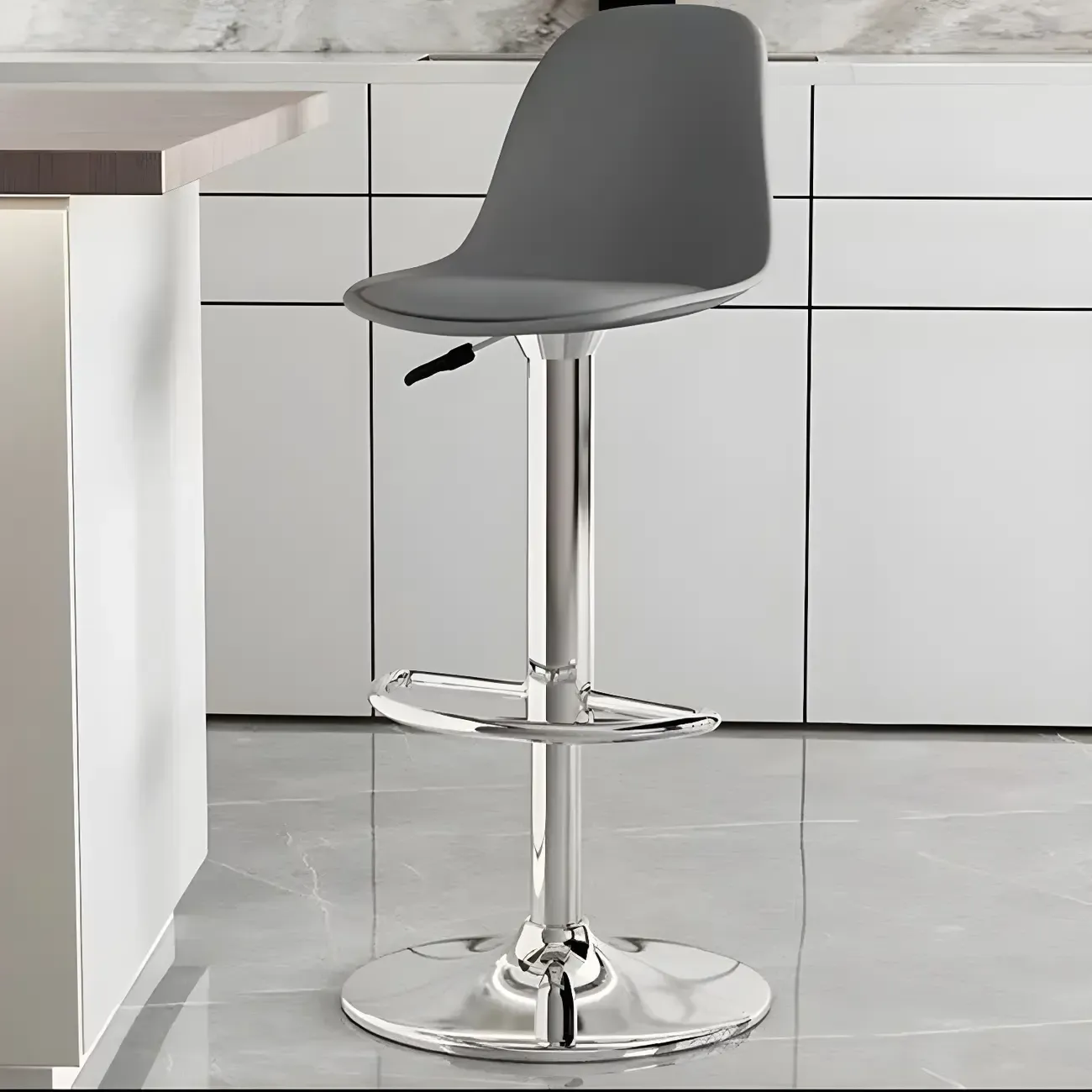 Modern Swivel Cushioned Acrylic Bar Stools with Backs