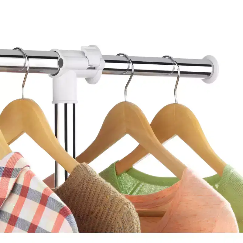 Whitmor Adjustable Garment Rack White: Steel Frame, No Assembly, Closet & Wardrobe Hanging, White Rolling Rack
