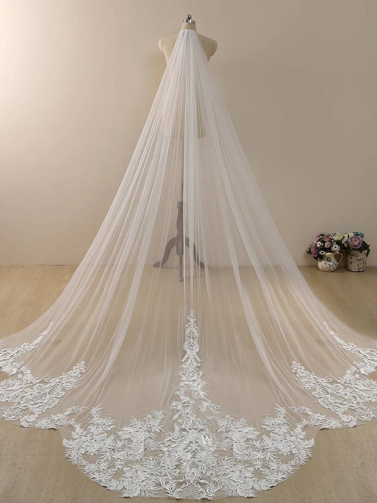 Vintage Lace Cathedral Veil Shaped Bridal Veil Wedding Veil