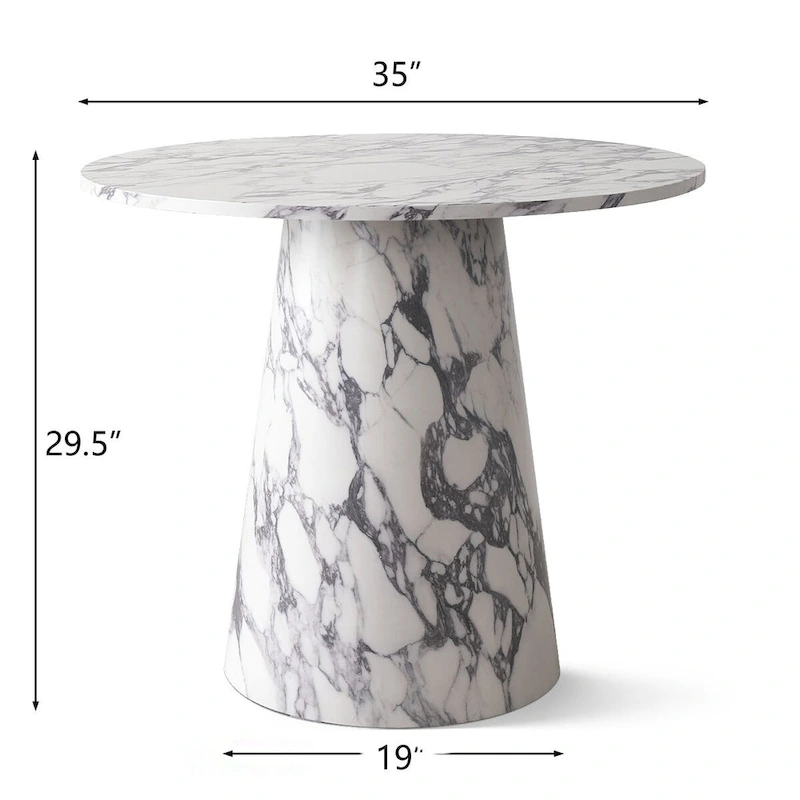 35 Faux Marble Small Round Pedestal Dining Table