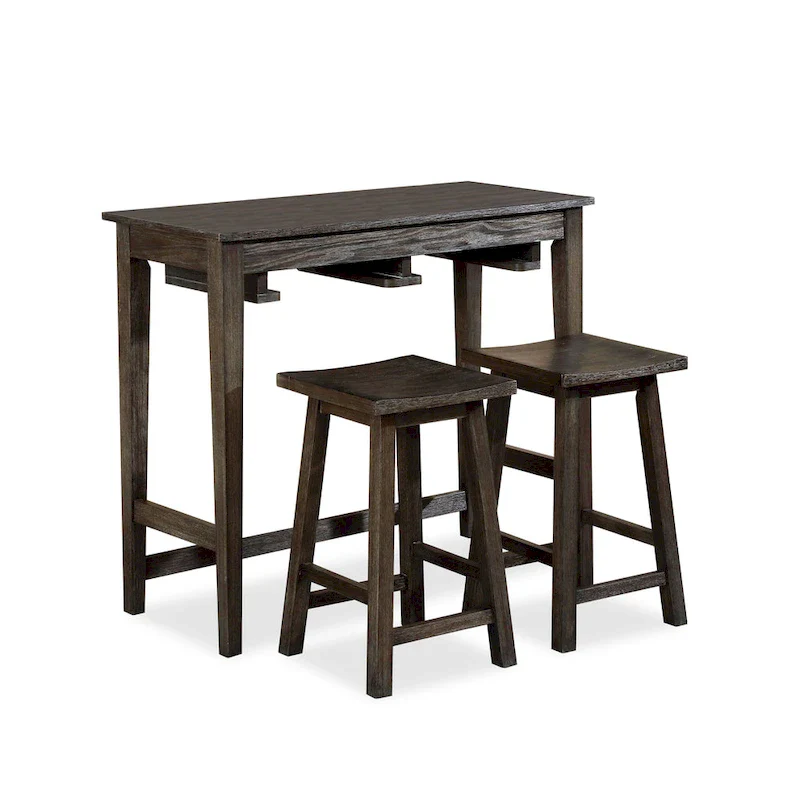 Flaros Transitional Solid Wood 3-Piece Bar Table Set by Furniture of America