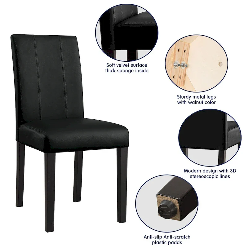 Subrtex(Set of 2)Faux Leather Parsons Upholstered Dining Chair
