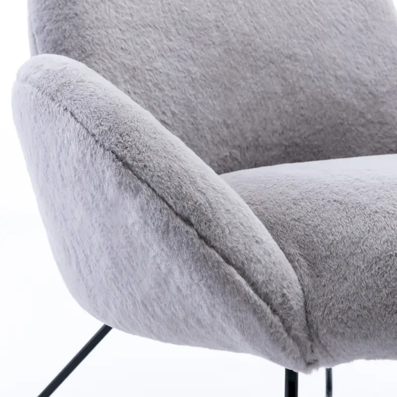 Rowen Modern Fleece Upholstered Accent Chair with Arm