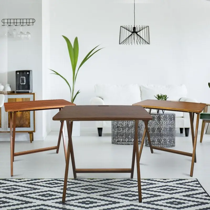 Copper Grove Goosefoot Folding TV Tray Table with Solid Hardwood