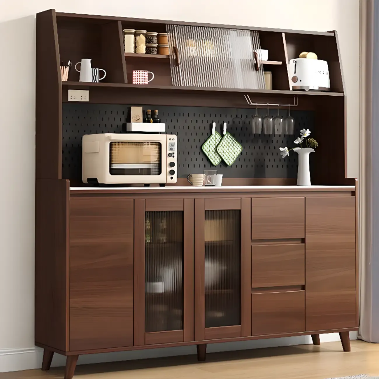 Modern Slab Stone Countertop Kitchen Sideboard