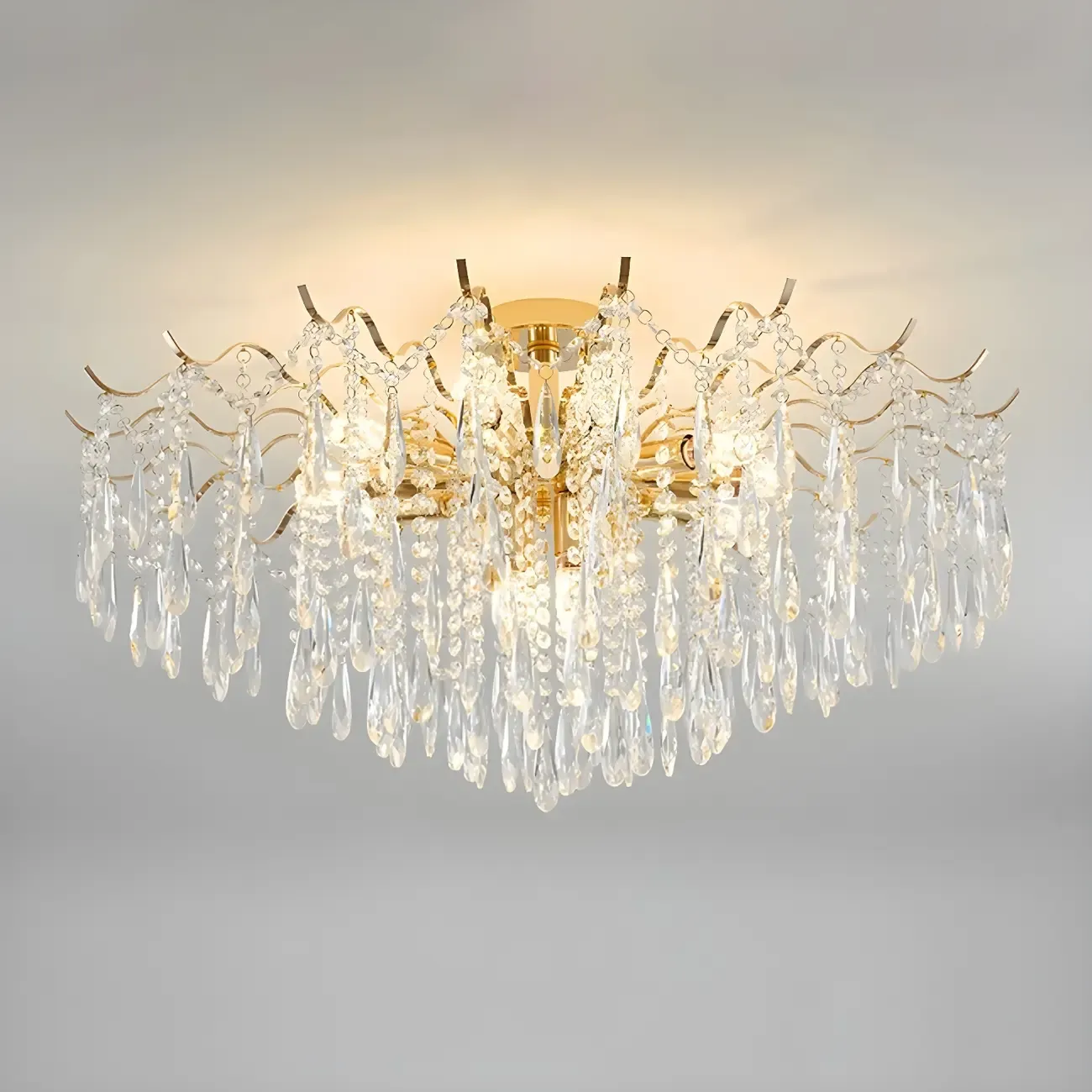 Dining Room Multi-Light Crystal Water Drop Chandelier