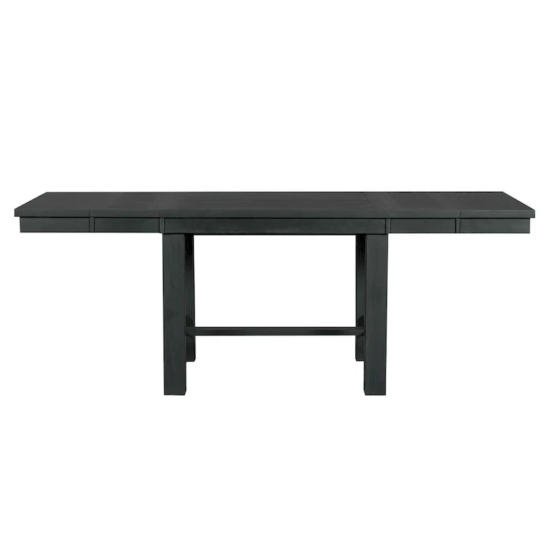 Black 6-Piece Wooden Dining Table Set with Extendable Table & 4 Chairs & Bench