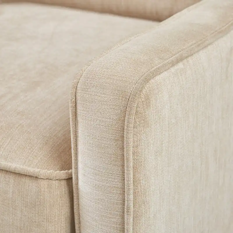 Cream Chenille Swivel Lounge Chair, Set of 2