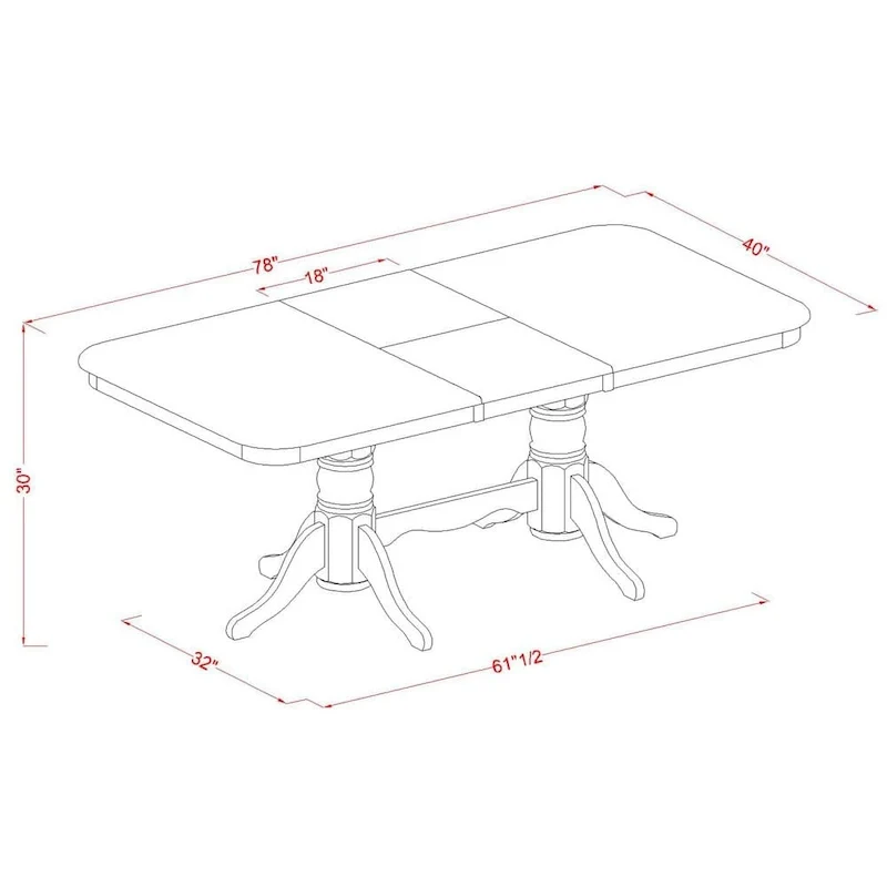 East West Furniture 7 Piece Dining Table Set- of a Rectangle Wooden Table and 6 Dining Room Chairs, Saddle Brown (Seat Option)