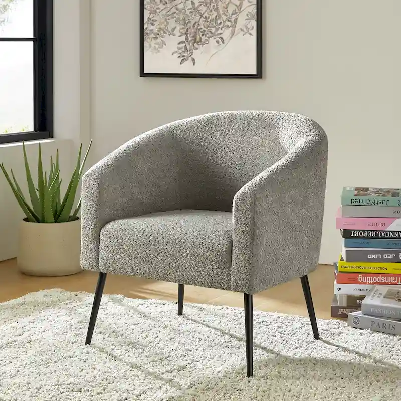 Hal Modern Boucle Armchair with Metal Legs by HULALA HOME