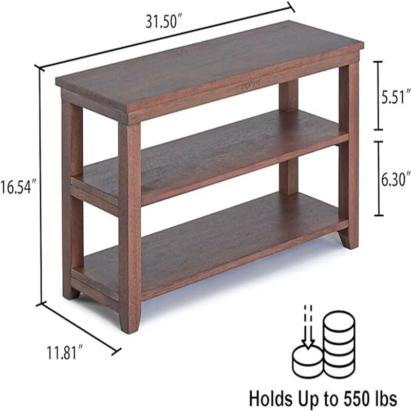 Bench 2-Tier Wood Heavy Duty - 11.81 D x 31.5 W x 16.54 H