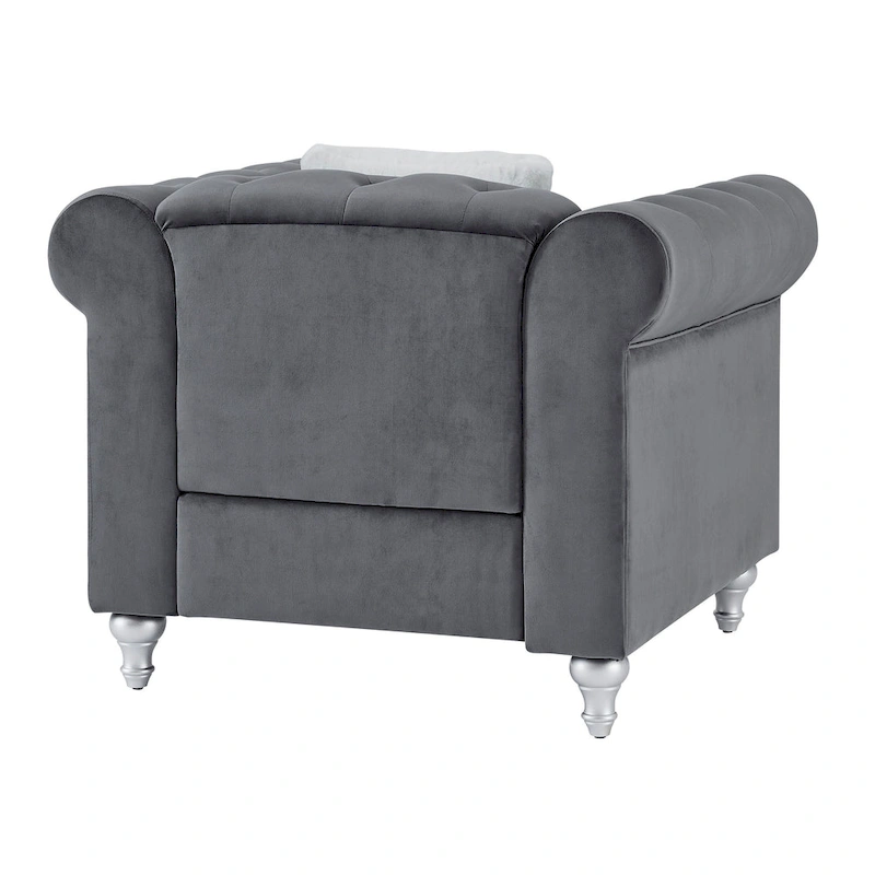 Raisa Velvet Crystal Accent Chair
