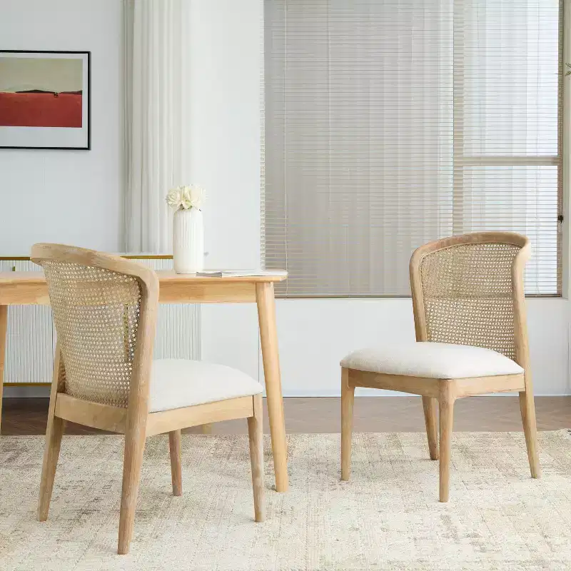 Christopher Knight Home Whim Rubber Wood Dining Chair with Rattan Back