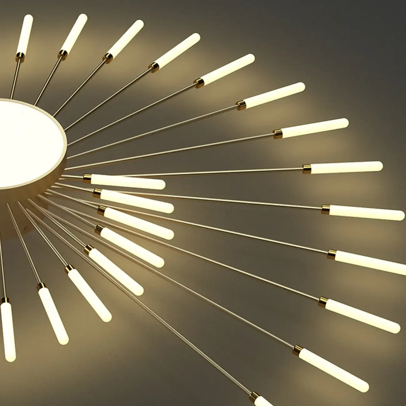 Modern Gold Metal Sputnik Semi Flush Ceiling Light