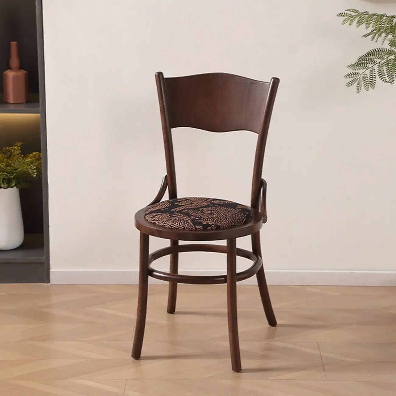 Mid-Century Modern Round Wood Dining Chair