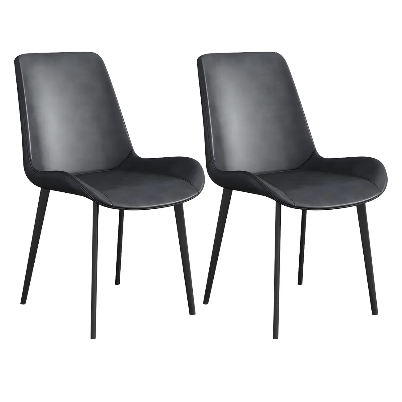 Sloped Armless Leather Upholstered Parsons Dining Chair
