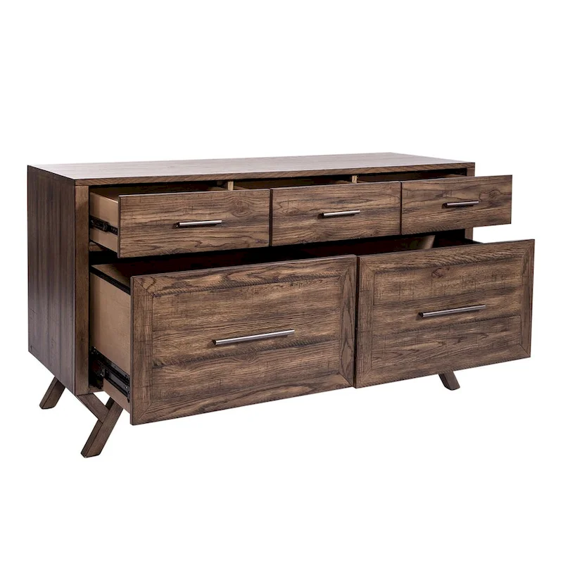 Weathered Chestnut Credenza Desk