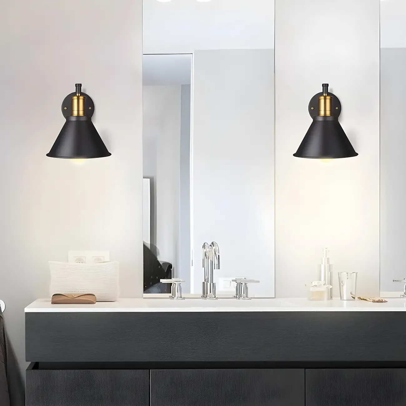 Cone Industrial Vanity Light for Bathroom Wall