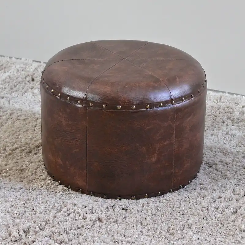International Caravan Carmel Round Ottoman Stool
