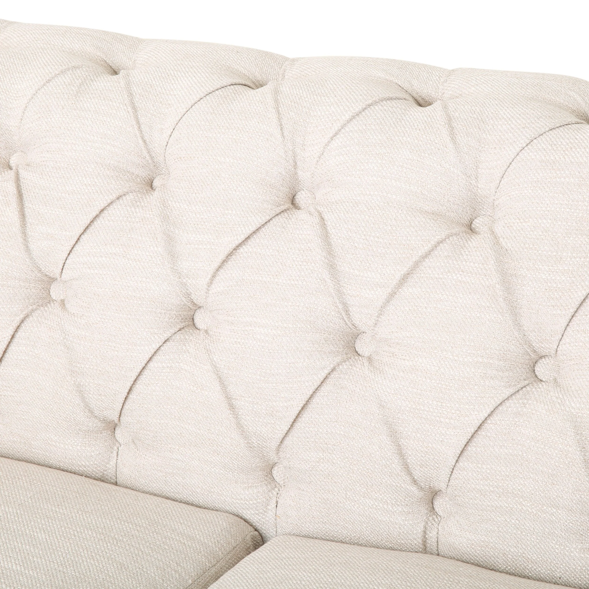 Tufted Fabric 3 Seater Sofa with Nailhead Trim - NH435413