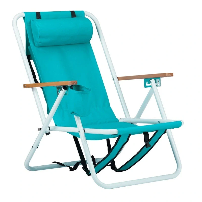 Folding Chair Set of Two with Headrest Cup Holder - 23 x 21.7 x 31.5 in