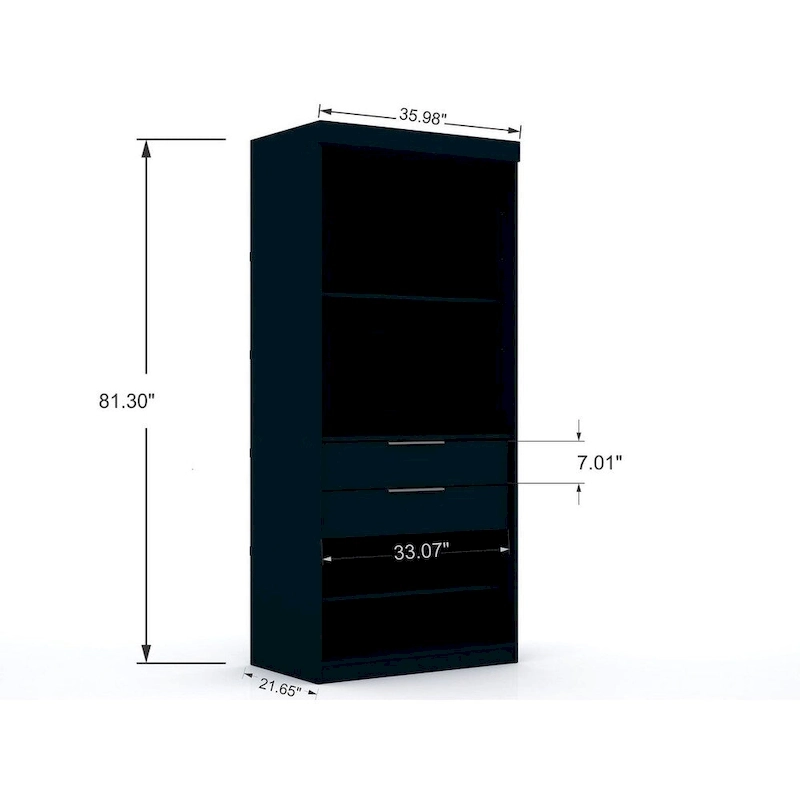 Mulberry Open 1 Sectional Modern Armoire Wardrobe Closet