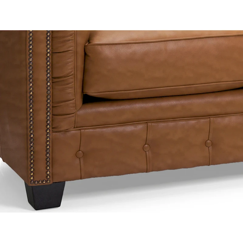 Hancock Tufted Top Grain Italian Leather Chesterfield Sofa - 31  H x 86  W x 40  D