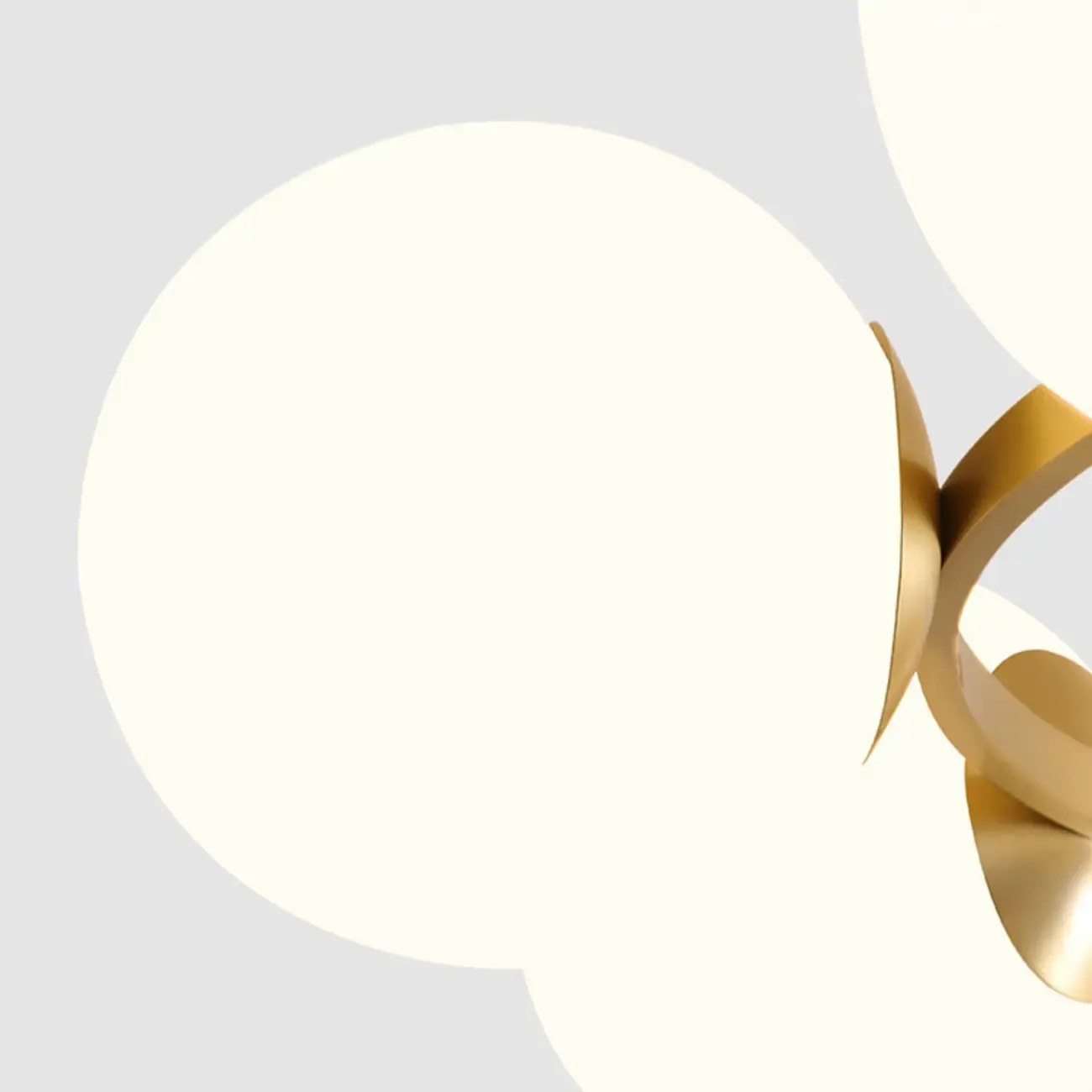 Modern Gold Loop Globe Glass Semi Flush Ceiling Light