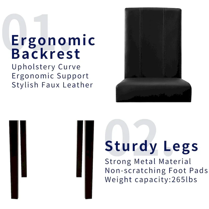 Subrtex(Set of 2)Faux Leather Parsons Upholstered Dining Chair