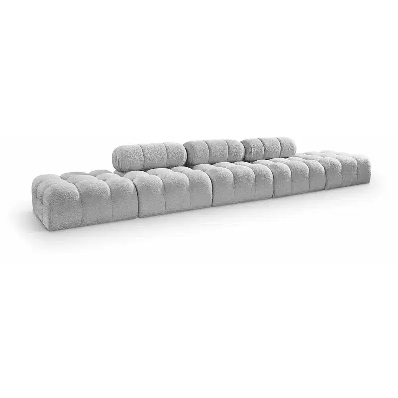 Meridian Furniture Ames 170 Boucle Fabric Upholstered 5pc. Modular Sofa