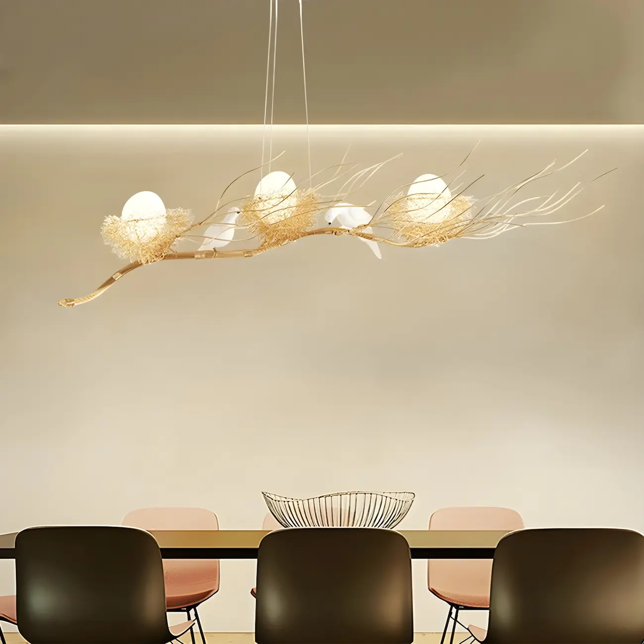 Modern Gold Metal Bird Decor Island Pendant Light