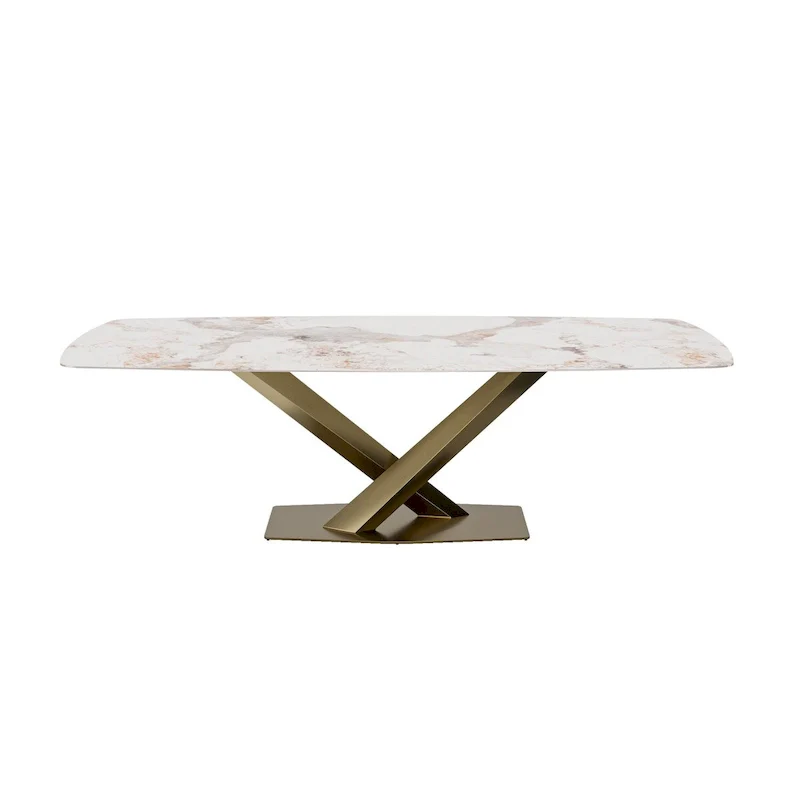 Modern Rectangle Sintered Stone Large Dining Table