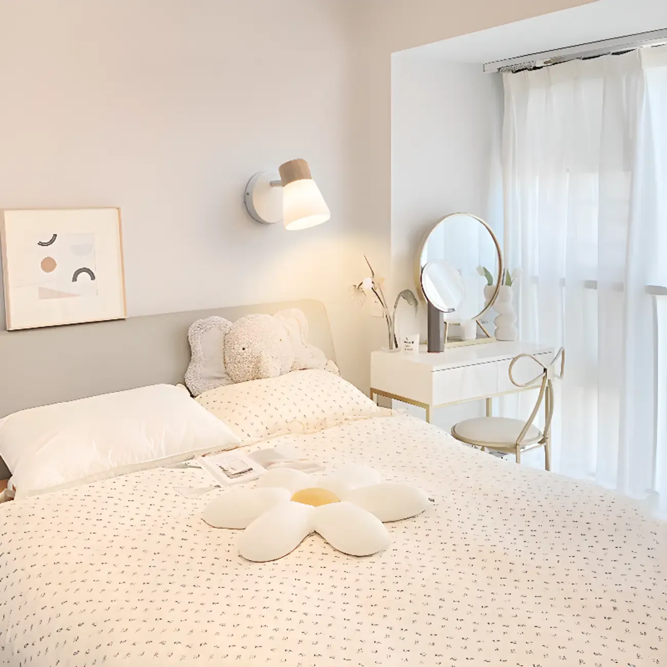 2-Light Modern Wood and Glass Bathroom Vanity Light Fixture