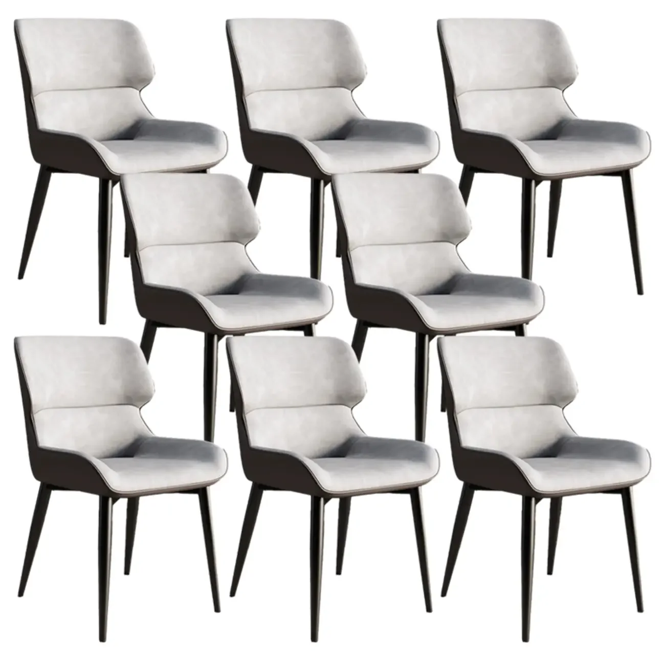 Leather Low Solid Back Armless Dining Side Chair