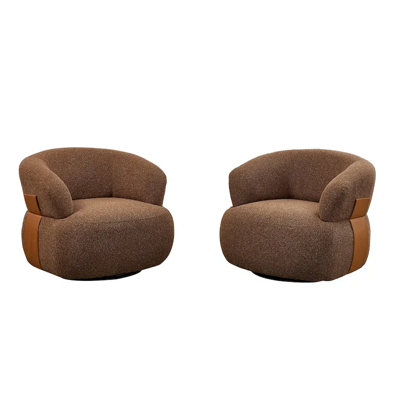 Kieon 33W 360 Swivel Modern Barrel Chair Accent Chair Set of 2