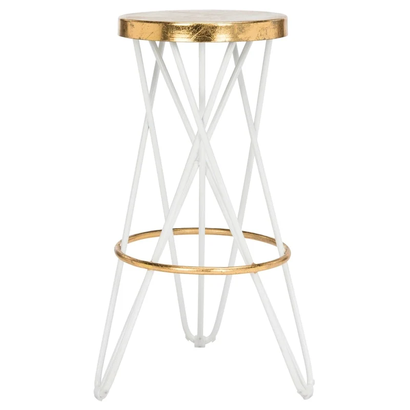SAFAVIEH Elissa 30 Inch Gold Leaf Bar Stool - 18  x 18  x 30  - 18Wx18Dx30H