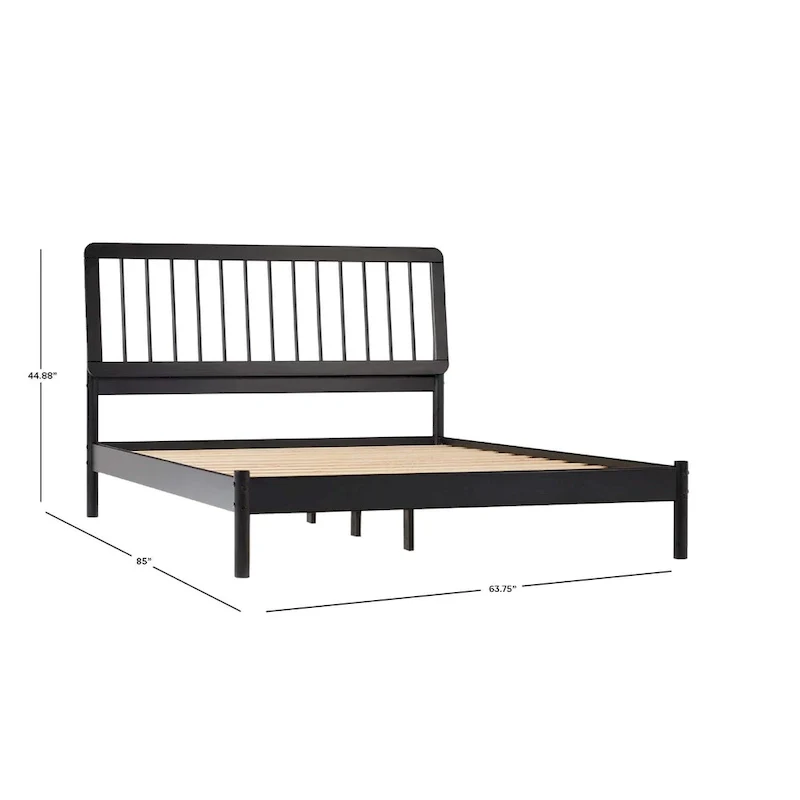 Boho Solid Wood Queen Spindle Bed