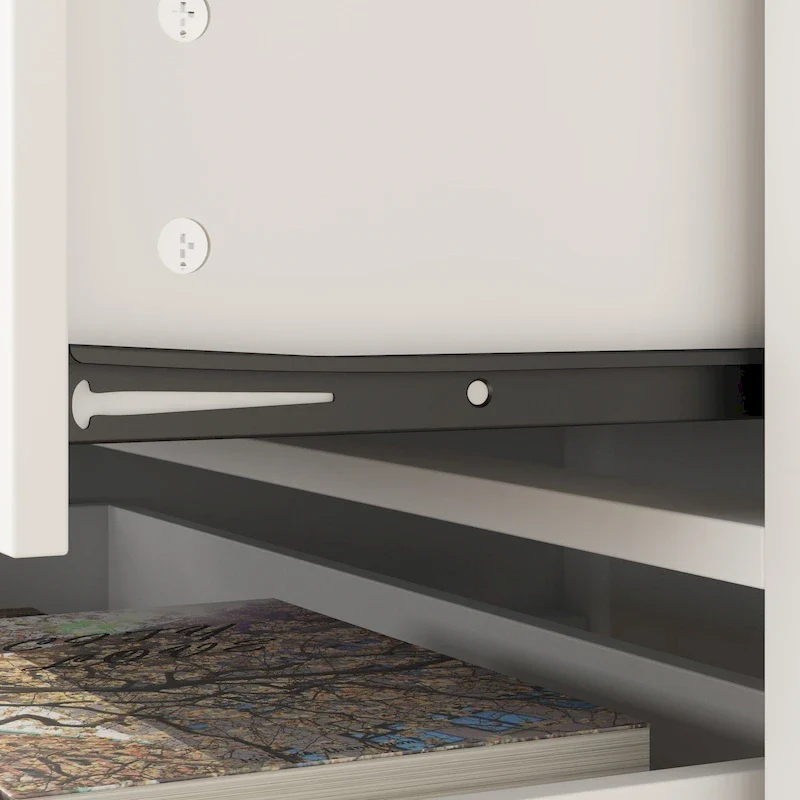 6-Drawer Tall Dresser, Industrial Style – White