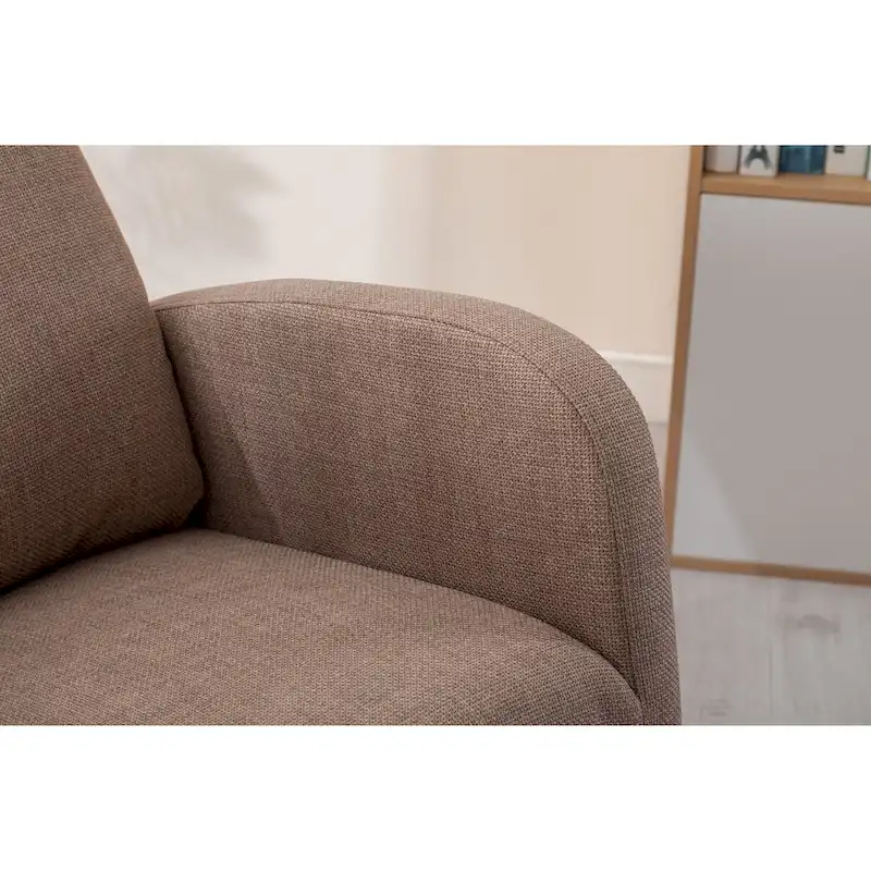 Modern 27  Upholstered Rocking Chair with Wood Legs and Side Pocket